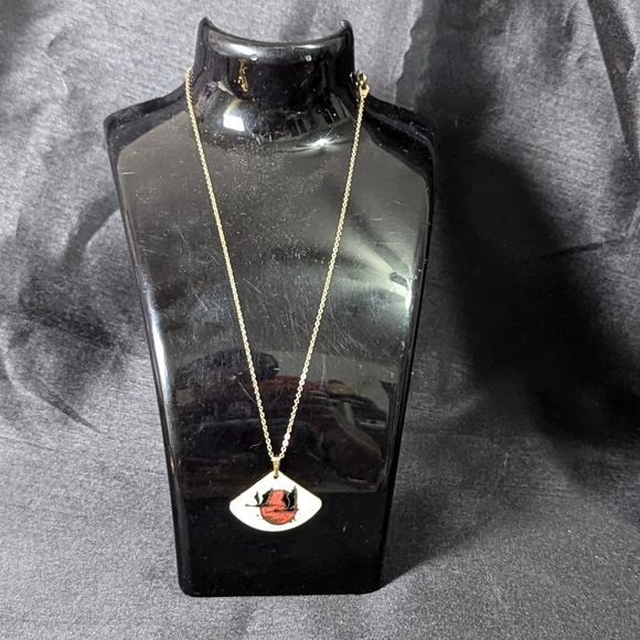 3 for $30 Vintage enamel crane necklace, marked Carrib on back. - Picture 1 of 5